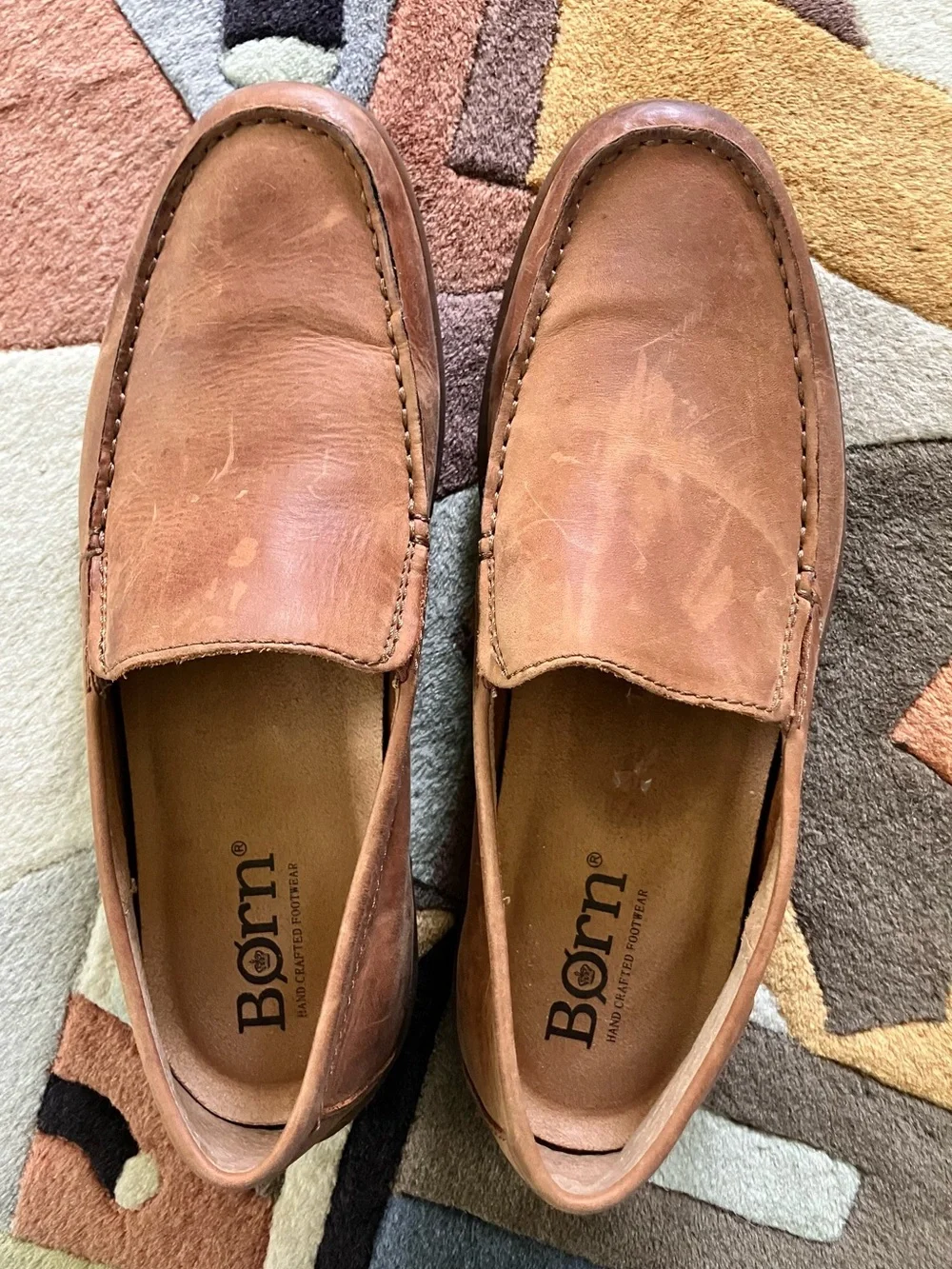 Born Caleb Men’s Loafers Brown Leather Size 10.5